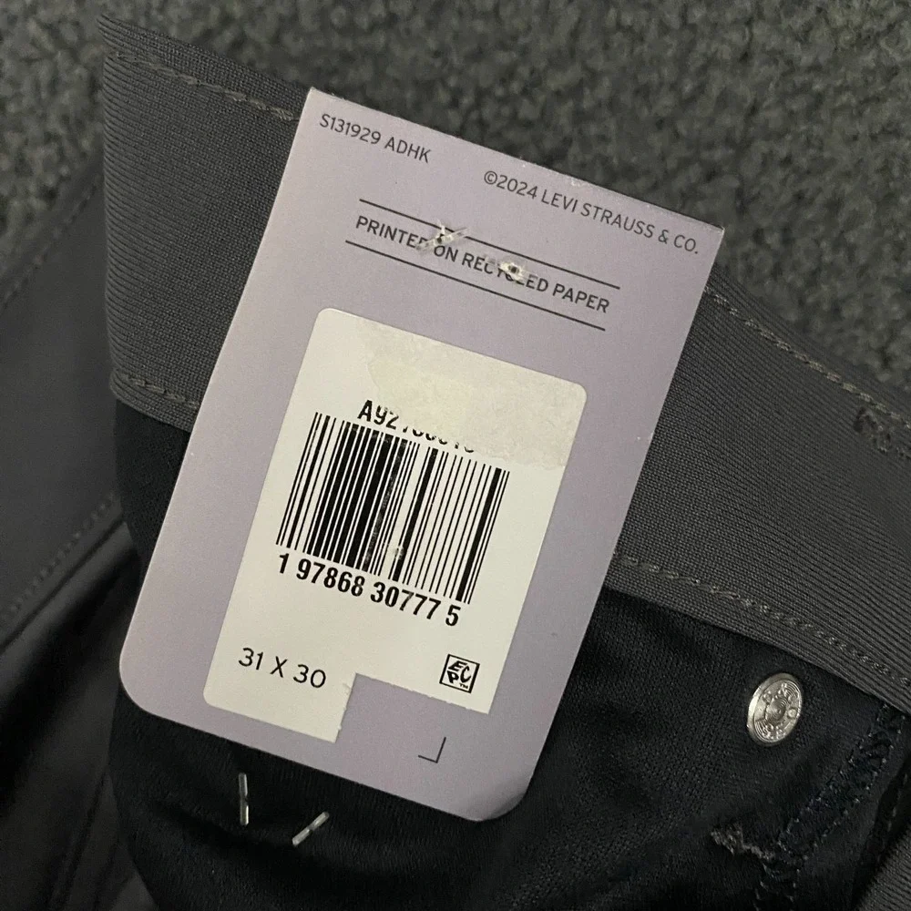 Levis 511 Slim Tech Pants Mens 31x30 Gray High Stretch 5-Pocket Chino NWT